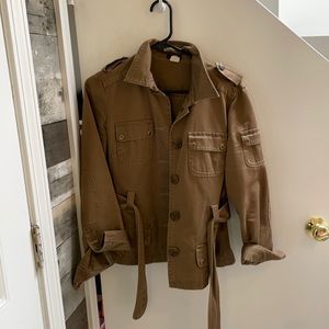 Brown/tan jcrew utility jacket